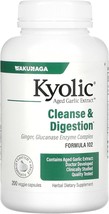 Aged Garlic Extract, Cleanse &amp; Digestion, Formula 102, 200 Veggie Capsules, Kyol - £34.36 GBP