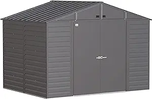 Arrow Select 10&#39; X 8&#39; Outdoor Lockable Steel Storage Shed Building, Char... - $1,334.99