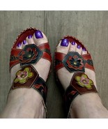 SPRING STEP Matilda Australian Red &amp; Black Floral Slides Sandals WMS EU ... - £29.95 GBP