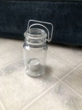 Vtg Unmarked Half Pint Canning Jar no lid Wire Bail Used as a tea Light ... - $20.42