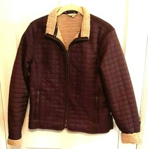 Small Tsunami Burgundy Quilted  Zip Jacket Pile Lined Nice Quality - $36.45
