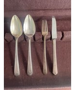 1881 Vintage Rogers Triple Oneida Flatware 4 Piece Lot Chevron Fork Spoo... - £14.50 GBP