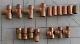 17 Pieces of Copper small fittings assorted  HVAC. see pictures. - £12.05 GBP