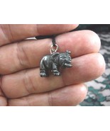 (an-ele-7) ELEPHANT black Hematite carving Pendant NECKLACE FIGURINE gem... - $146.35 MXN