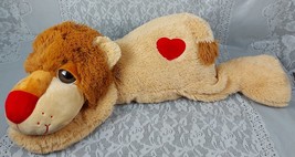 Hug &amp; Luv Valentines Lion Brown Red Heart Big Floppy 40&quot; Plush Stuffed A... - $36.99