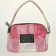 SCOUT Wristlet Pink White Plaid Mini Handbag Change Purse 6 1/2&quot; L x 5&quot; H  - £3.94 GBP