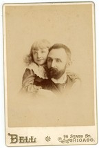 Antique c1880s Cabinet Card Affectionate Daughter and Father Embracing Chicago - £66.04 GBP