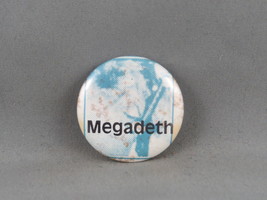 Vintage Band Pin - Megadeath Blur Graphic - Celluloid Pin  - $19.00