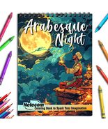 Netecom Arabesque Night Coloring Book for Adults, Spiral Bound, Soft Cover - £11.85 GBP