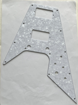 Guitar Parts Guitar Pickguard For Fit Gibson Flying V Style 4 Ply White Pearl - £11.90 GBP