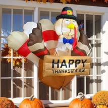 3.5 FT Thanksgiving Inflatable Outdoor Decorations Blow Up Turkey Inflatable Bro - £43.46 GBP