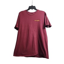 Columbia PFG Fishing Graphic T-Shirt Burgundy Outdoor Sports Casual Wear Size L - £11.46 GBP