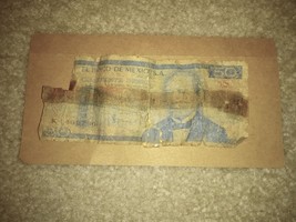 50 Mexican Pesos Bill Well Worn Circulated  Torn &amp; Tattered - £15.79 GBP