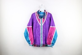 Vtg 90s Streetwear Womens Medium Abstract Color Block Lined Windbreaker ... - $923.82 MXN