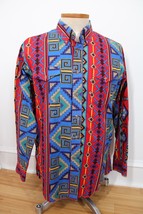 Vtg NWOT Wrangler 16.5 35 Cowboy Cut X-Long Western Multicolor Aztec Shirt - £74.30 GBP