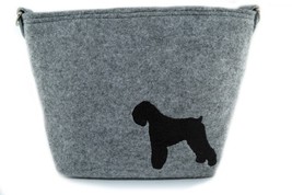 Black Russian Terrier,Felt, gray bag, Shoulder bag with dog, Handbag, Pouch - $39.99