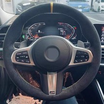 Black  DIY Car Steering Wheel Cover For  M  G30 G31 G32 G20 G21 G14 G15 G16 X3 G - £55.38 GBP