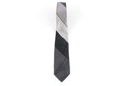 Vintage 50s 60s Rockabilly Silk Striped Color Block Skinny Neck Tie Dress Tie - £19.40 GBP