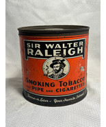 Sir Walter Raleigh Smoking Tobacco Tin Can Brown &amp; Williamson Knob Lid USA - £32.01 GBP