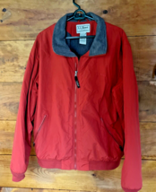 LL Bean Mens Fleece Lined Warm Up Jacket Extra Large Burnt Orange Warm P... - $830.90 MXN