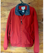 LL Bean Mens Fleece Lined Warm Up Jacket Extra Large Burnt Orange Warm P... - $834.68 MXN