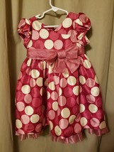 Bonnie J EAN - Pink Polka Dot Dress Size 3T B22 - £11.40 GBP