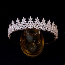 A cubica oro plata corona moda nupcial tocado y delicado big drop princesa cobre corona thumb200