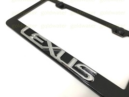 3D LEXUS Emblem Black Powder Coated Metal Steel License Plate Frame Holder - $22.44
