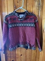 Women&#39;s Medium Nordic style sweater red, black, reindeer Nomadic Traders - $50.00