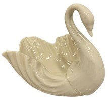 LENOX Medium Porcelain Ivory Swan Candy Soap Dish Bowl 7.75&quot;L x 6&quot;W x 6.... - $13.98