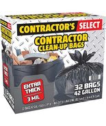 Contractor&#39;s Select Contractor Clean-Up Bags, Extra Thick, Black, 42 Gal... - £24.16 GBP