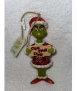 2021 Jim Shore Grinch Christmas Ornament Holding Sign STINK STANK STUNK ... - £27.96 GBP