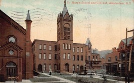 Amsterdam New York~St Mary&#39;s Catholic School &amp; CONVENT~1911 Postcard - £3.69 GBP