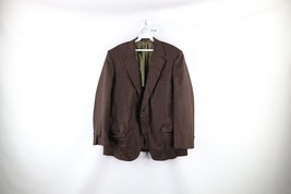 Vtg 60s Rockabilly Mens 46S Distressed Wool 2 Button Suit Coat Jacket Br... - £35.37 GBP