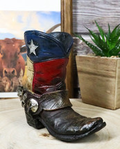 Rustic Western Cowboy Faux Leather Texas State Flag Boot With Spur Pen H... - £14.85 GBP