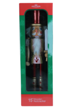 NEW KURT ADLER 15&quot; Wooden Nutcracker Soldier Burgundy Top Hat Pink Body Sword - £21.78 GBP