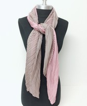 New Crinkle two-tone shadow Silk Blend Scarf Mauve Brown Soft Head Face Cover - £5.78 GBP