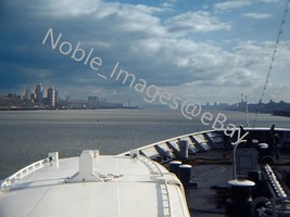 1978 NYC Aboard Ship Hudson George Washington Bridge New York Ektachrome Slide - £4.35 GBP
