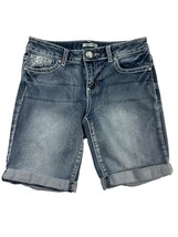 Mudd Womens Jean Shorts Size 16 Embellished Back Pockets Cuffed Hem Denim - £11.24 GBP