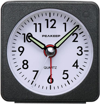 Ultra Small, Battery Travel Alarm Clock with Snooze and Light, Silent wi... - $17.65