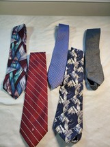 Lot of 5 designer neckties including Pierre Cardin - £7.56 GBP