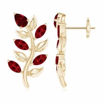 Authenticity Guarantee 
ANGARA Pear and Marquise Ruby Olive Branch Earrings i... - £2,464.31 GBP