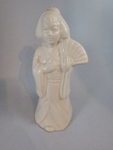 Benihana Tiki  Mug Japanese Geisha Figurine White Ceramic w/ Fan  - £13.44 GBP