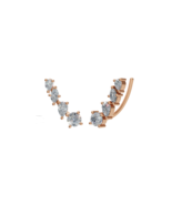 14k Gold Diamond Ear Crawler Earrings, Climber Earrings, Diamond Earrings - £961.26 GBP+
