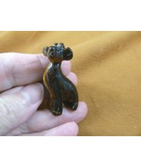 (Y-GIR-ST-556) brown GIRAFFE giraffes stone carving FIGURINE gemstone gi... - $19.53 CAD