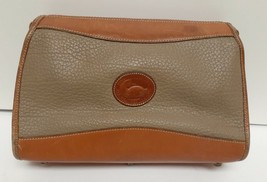 VTG Dooney &amp; Bourke R20 Bag Clutch Handbag Purse Brown Tan All-Weather L... - $33.95