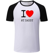 Mens Boys Casual T-Shirts Print I Love My Daddy Graphic Adoult Tops Shir... - £12.75 GBP