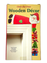 Giftco Over-the-Door Wooden Decor Santa and Gifts 8&quot; Christmas Holiday W... - $15.99