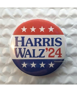 2.25&quot; Button Harris Walz 2024 Pin Pinback Badge President Election - $3.00