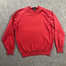 Jos A Bank Sweater Adults Large Red V-Neck Signature Collection Pima Cot... - $364.65 MXN